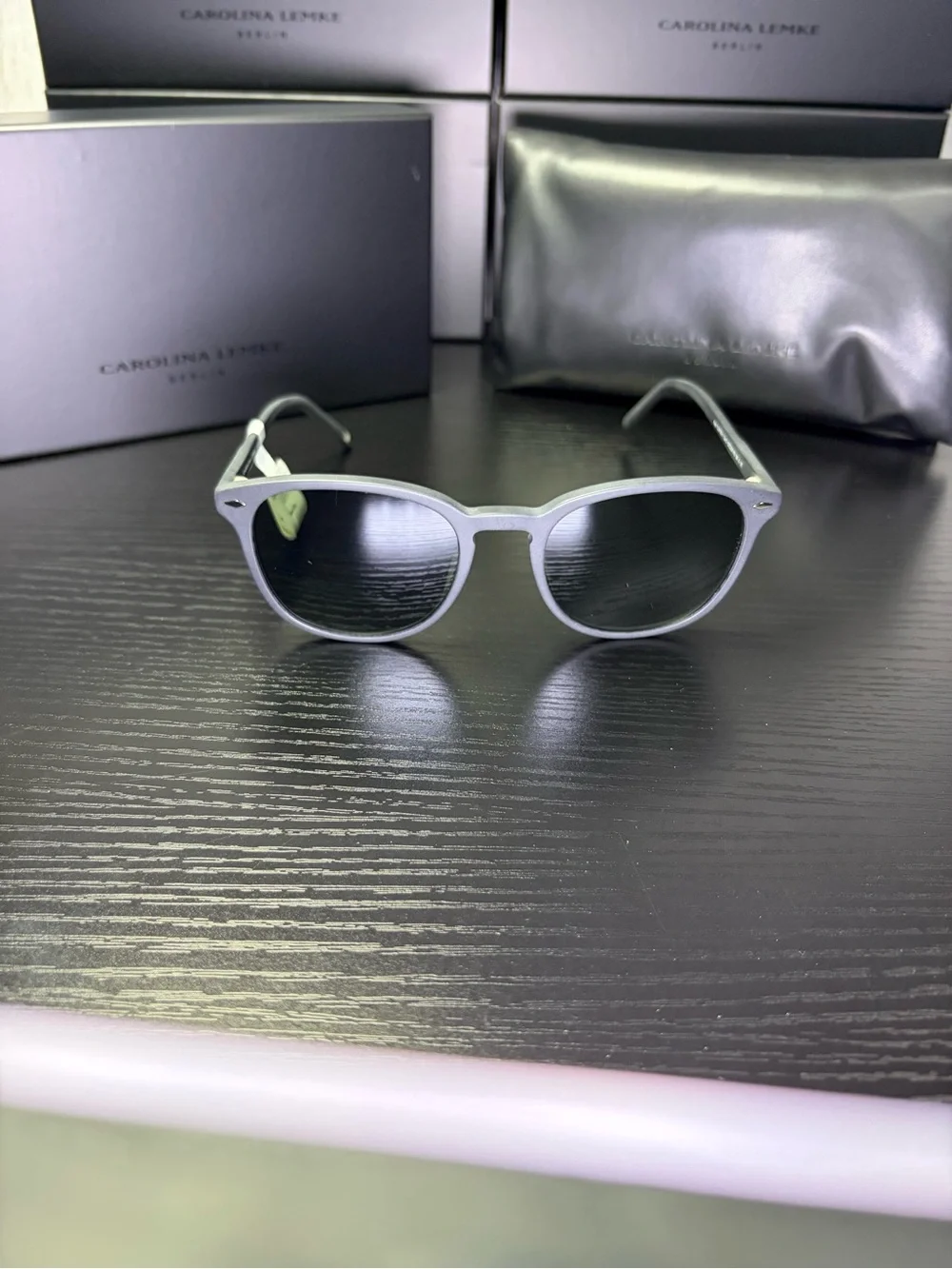 Carolina Lemke Women's Black Frame Sunglasses